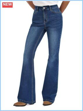 Tall Womens Flare Jeans Curvy Stretch Denim 34 36 38 Inseam